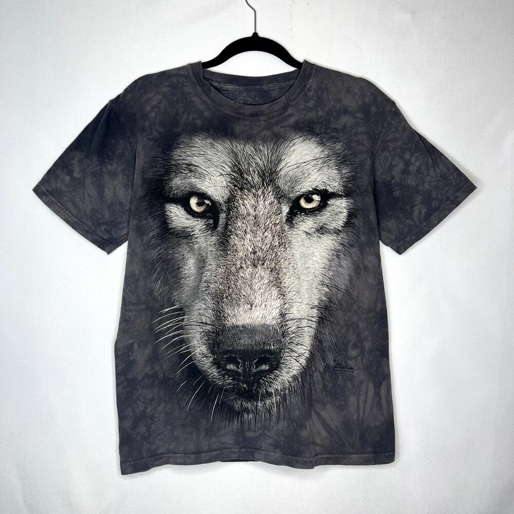 The Mountain Wolf Big Face Graphic Gray Tie Dye Size Small Shirt